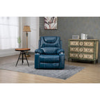 Oversized PU Leather Power Lift Recliner with Massage and Heating, Lay Flat