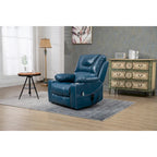 Oversized PU Leather Power Lift Recliner with Massage and Heating, Lay Flat