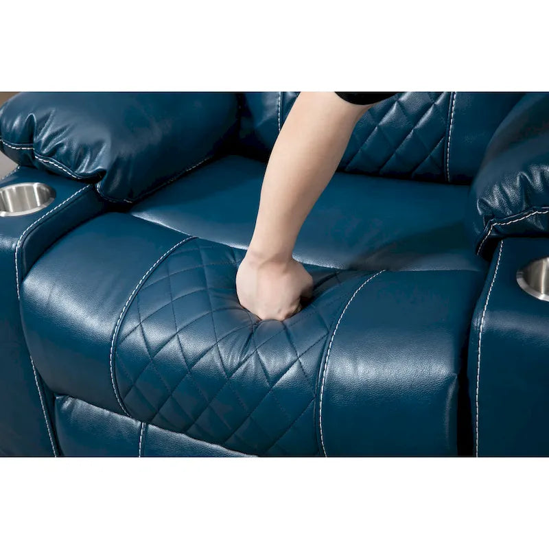 Oversized PU Leather Power Lift Recliner with Massage and Heating, Lay Flat