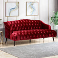 Dreisitzersofa mit Knopfheftung und Beinen aus Birkenholz, 186,1 cm