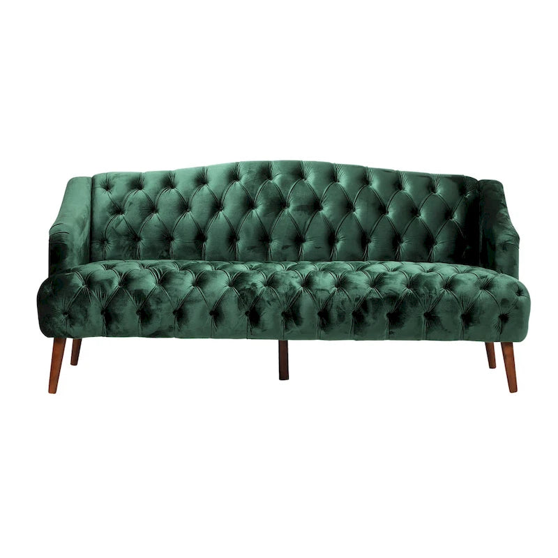 Dreisitzersofa mit Knopfheftung und Beinen aus Birkenholz, 186,1 cm
