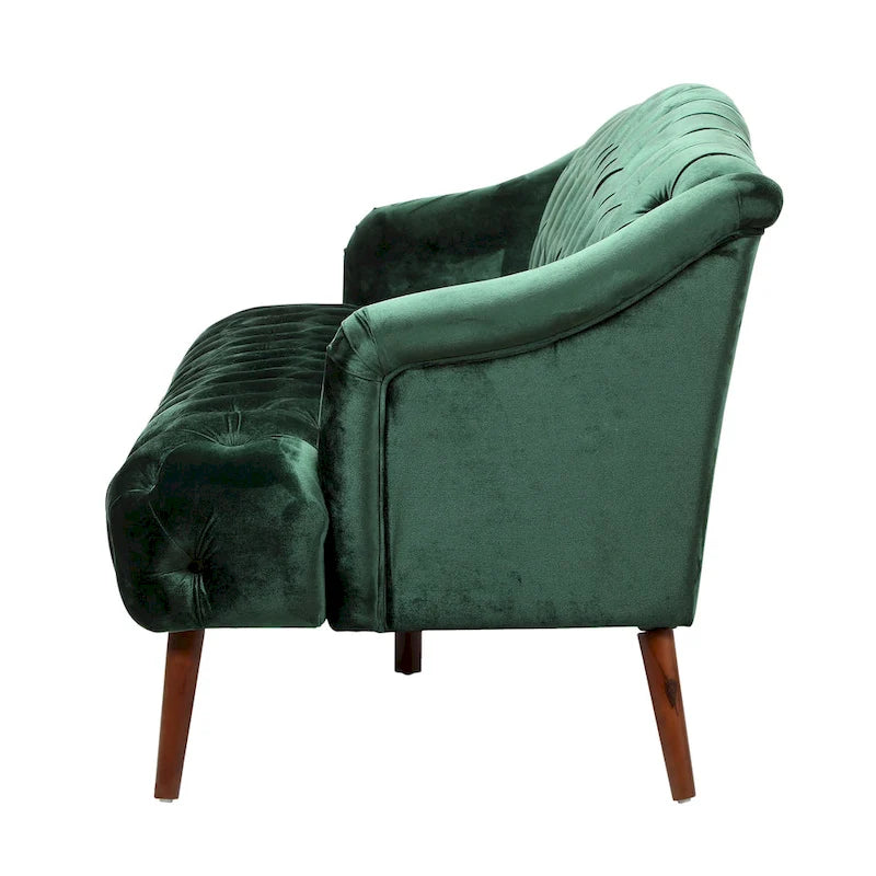 Dreisitzersofa mit Knopfheftung und Beinen aus Birkenholz, 186,1 cm