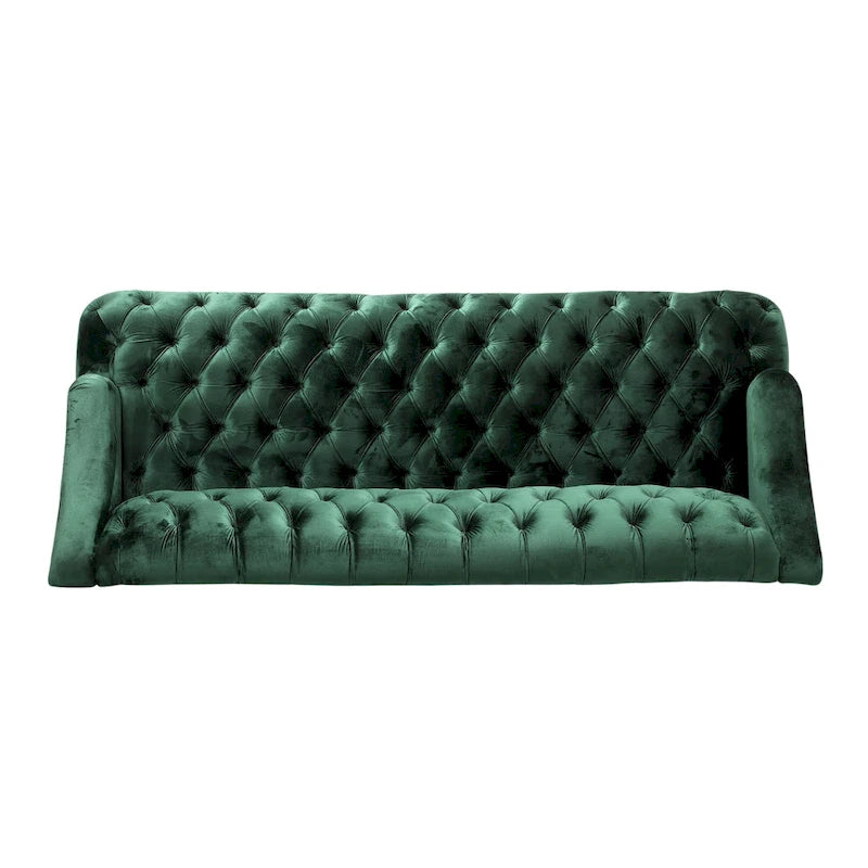 Dreisitzersofa mit Knopfheftung und Beinen aus Birkenholz, 186,1 cm