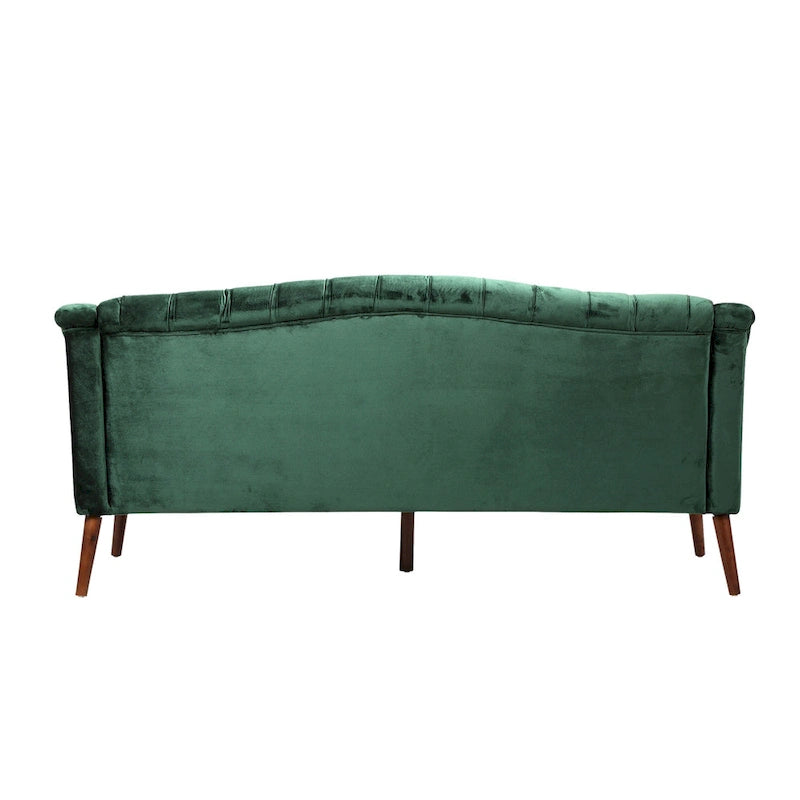 Dreisitzersofa mit Knopfheftung und Beinen aus Birkenholz, 186,1 cm
