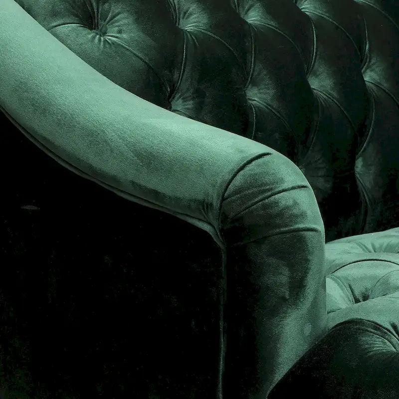 Dreisitzersofa mit Knopfheftung und Beinen aus Birkenholz, 186,1 cm