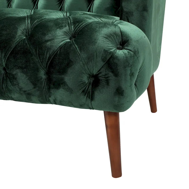 Dreisitzersofa mit Knopfheftung und Beinen aus Birkenholz, 186,1 cm