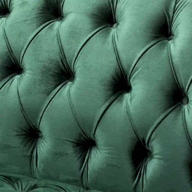 Dreisitzersofa mit Knopfheftung und Beinen aus Birkenholz, 186,1 cm