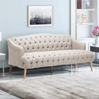 Dreisitzersofa mit Knopfheftung und Beinen aus Birkenholz, 186,1 cm