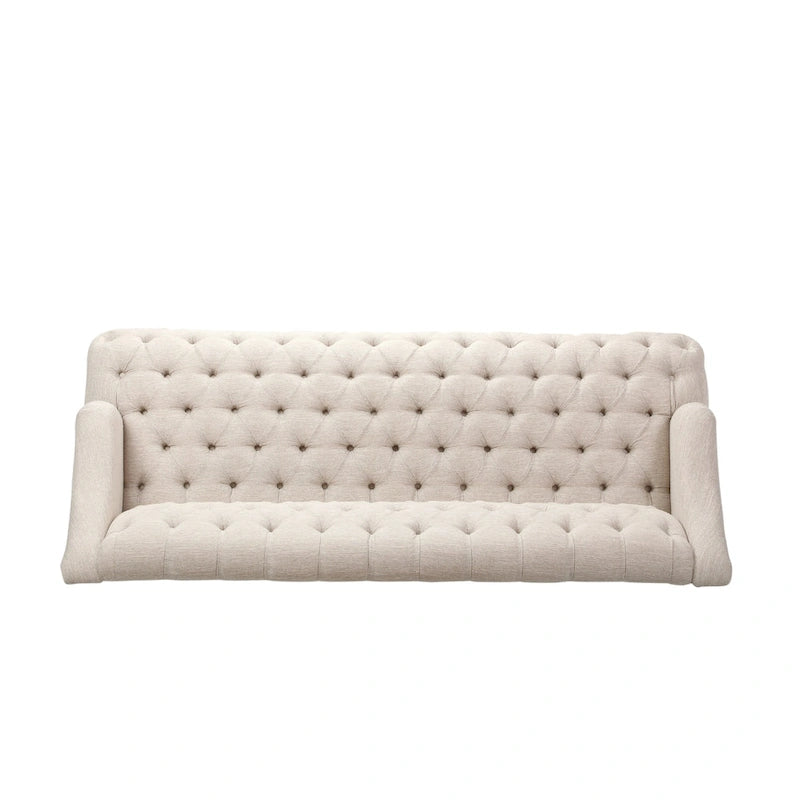 Dreisitzersofa mit Knopfheftung und Beinen aus Birkenholz, 186,1 cm
