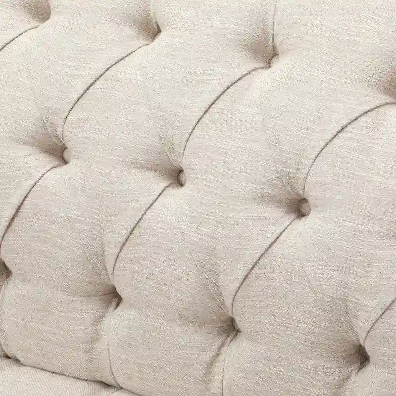 Dreisitzersofa mit Knopfheftung und Beinen aus Birkenholz, 186,1 cm