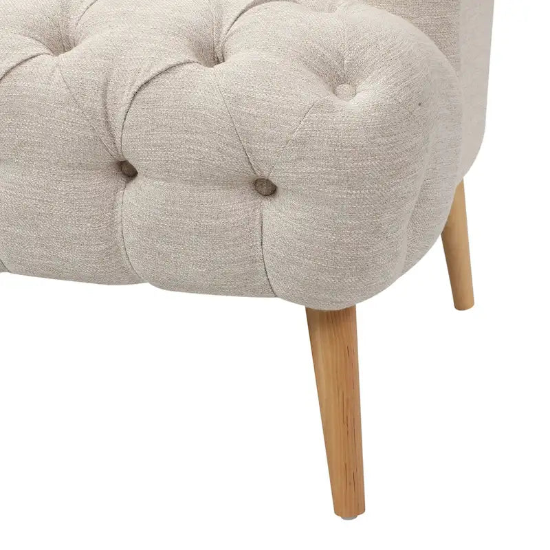 Dreisitzersofa mit Knopfheftung und Beinen aus Birkenholz, 186,1 cm
