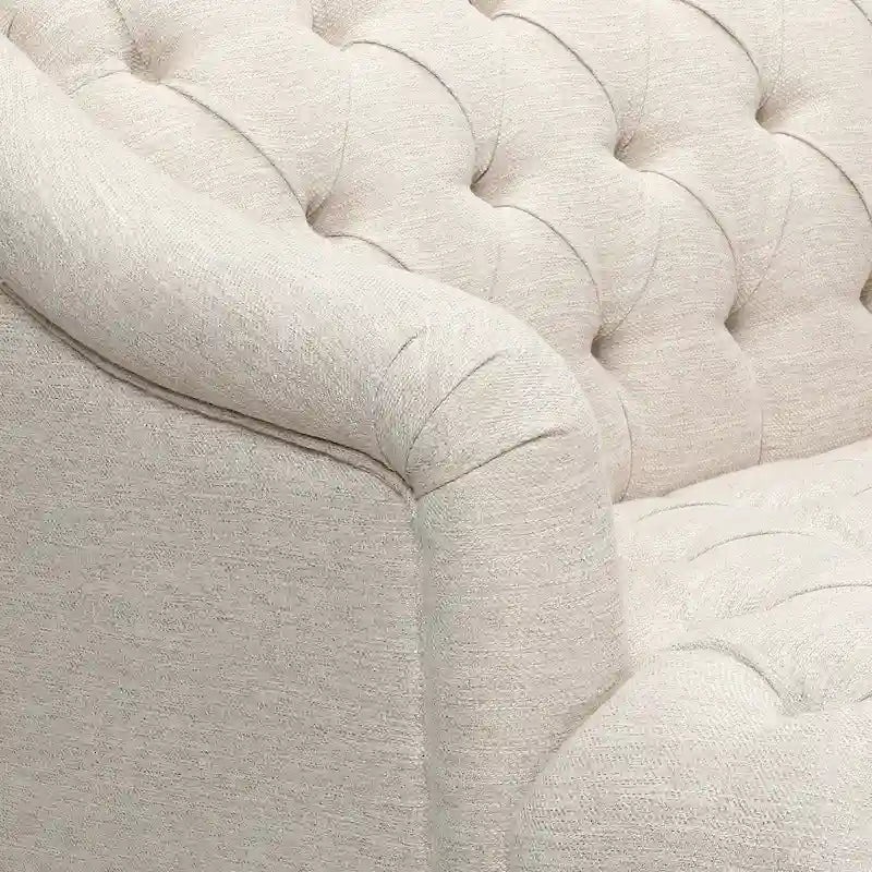 Dreisitzersofa mit Knopfheftung und Beinen aus Birkenholz, 186,1 cm