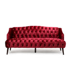 Dreisitzersofa mit Knopfheftung und Beinen aus Birkenholz, 186,1 cm