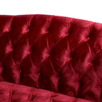 Dreisitzersofa mit Knopfheftung und Beinen aus Birkenholz, 186,1 cm