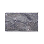 47" Gray and Walnut Stone Top Solid Wood Coffee Table