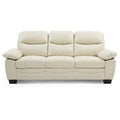 Flared Arm Faux Leather Straight Sofa - 78 - Beige