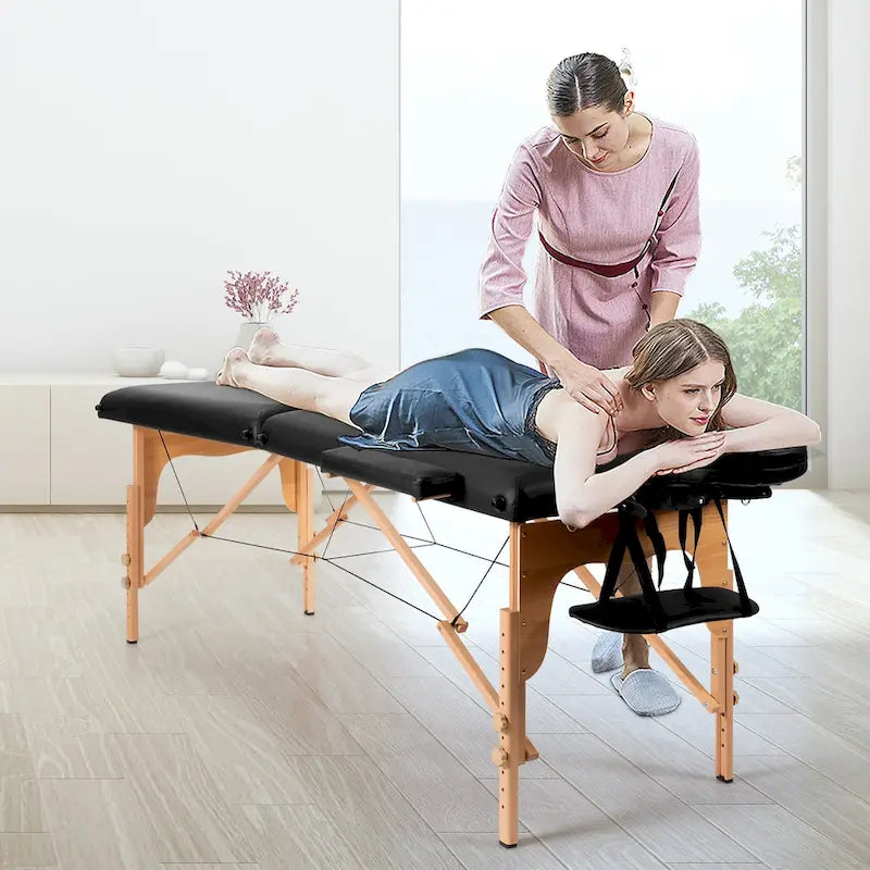 Tragbare Massageliege, 213,4 cm - Verstellbare, klappbare Spa-Liege mit Tragetasche