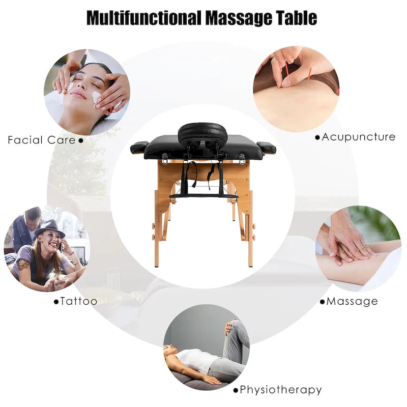 Tragbare Massageliege, 213,4 cm - Verstellbare, klappbare Spa-Liege mit Tragetasche