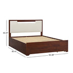 Letto a piattaforma con contenitore in legno massello moderno di metà secolo
