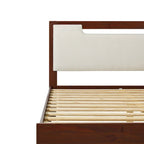 Letto a piattaforma con contenitore in legno massello moderno di metà secolo