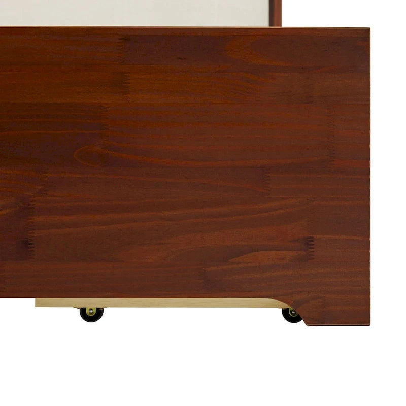 Letto a piattaforma con contenitore in legno massello moderno di metà secolo