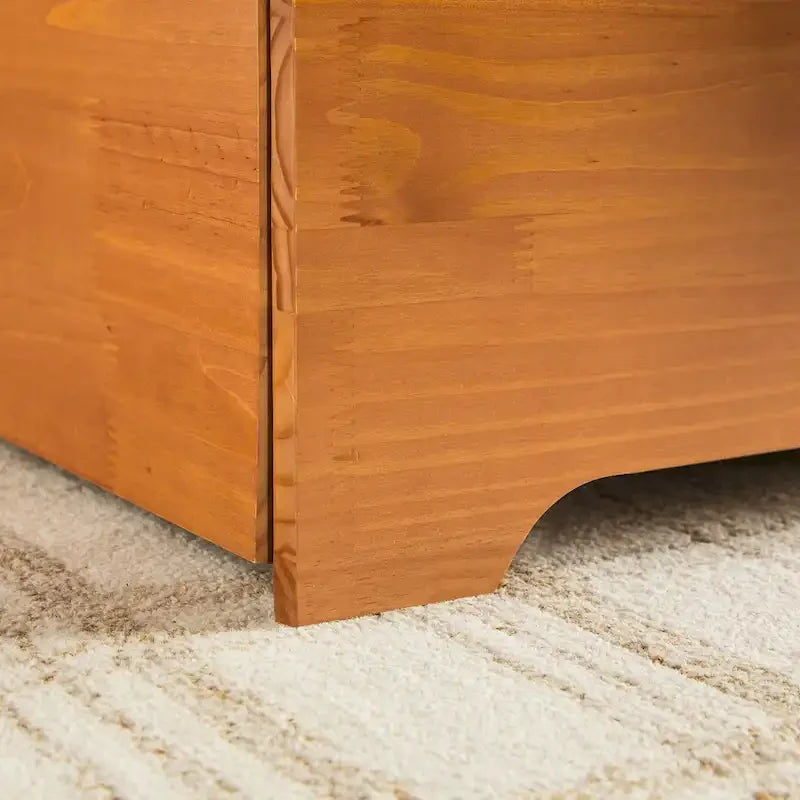 Letto a piattaforma con contenitore in legno massello moderno di metà secolo