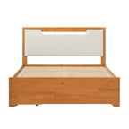 Letto a piattaforma con contenitore in legno massello moderno di metà secolo