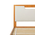 Letto a piattaforma con contenitore in legno massello moderno di metà secolo