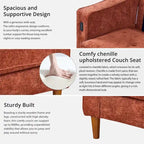 82 in. Square Arm Chenille Upholstered Loveseat Sofa with USB Ports