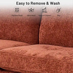 82 in. Square Arm Chenille Upholstered Loveseat Sofa with USB Ports