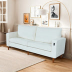 82 in. Square Arm Chenille Upholstered Loveseat Sofa with USB Ports