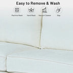 82 in. Square Arm Chenille Upholstered Loveseat Sofa with USB Ports