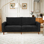82 in. Square Arm Chenille Upholstered Loveseat Sofa with USB Ports