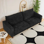 82 in. Square Arm Chenille Upholstered Loveseat Sofa with USB Ports