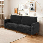 82 in. Square Arm Chenille Upholstered Loveseat Sofa with USB Ports