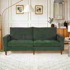 82 in. Square Arm Chenille Upholstered Loveseat Sofa with USB Ports