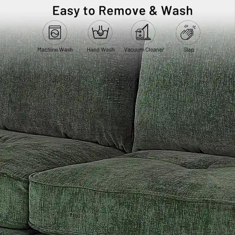 82 in. Square Arm Chenille Upholstered Loveseat Sofa with USB Ports