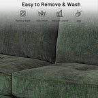 82 in. Square Arm Chenille Upholstered Loveseat Sofa with USB Ports