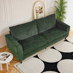 82 in. Square Arm Chenille Upholstered Loveseat Sofa with USB Ports