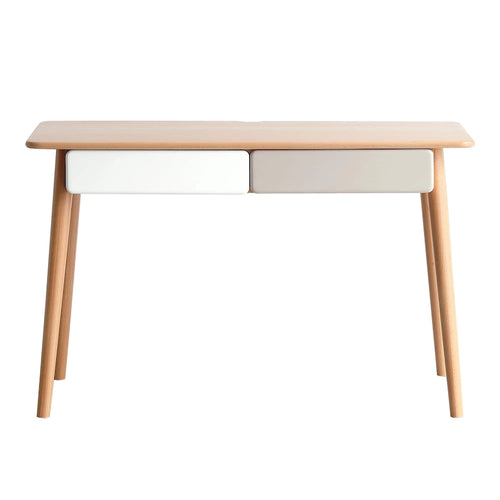 Solid Wood Computer Desk - 47 Large Size Office Desk with 2 Drawers