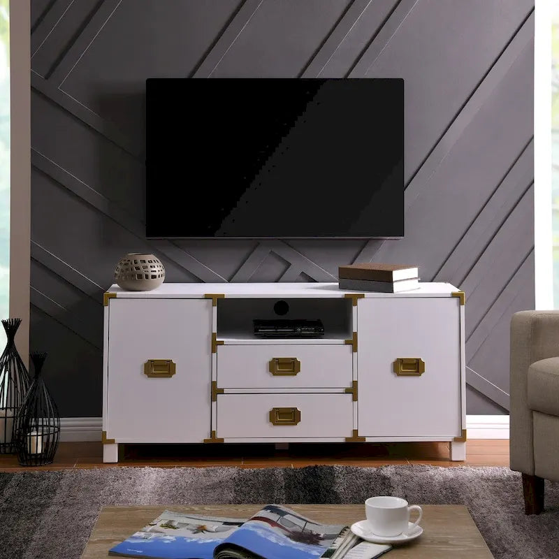 Media TV Stand with Storage Cabinets and Drawers for TVs up to 50 in.