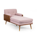 Chaise longue moderna di metà secolo con cuscini a rullo - 32"W x 63.75"L x 33.5"H