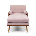 Chaise longue moderna di metà secolo con cuscini a rullo - 32"W x 63.75"L x 33.5"H