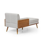Chaise longue moderna di metà secolo con cuscini a rullo - 32"W x 63.75"L x 33.5"H
