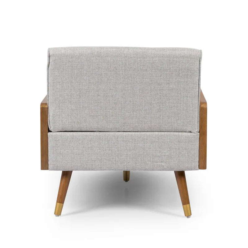 Chaise longue moderna di metà secolo con cuscini a rullo - 32"W x 63.75"L x 33.5"H