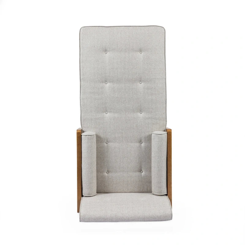 Chaise longue moderna di metà secolo con cuscini a rullo - 32"W x 63.75"L x 33.5"H