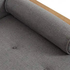 Chaise longue moderna di metà secolo con cuscini a rullo - 32"W x 63.75"L x 33.5"H