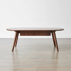 Salontafel van eikenhout met opbergplank