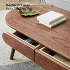 Salontafel van eikenhout met opbergplank