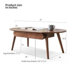 Salontafel van eikenhout met opbergplank